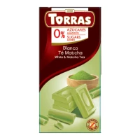 Torras Čokoláda bez cukru bílá s matcha